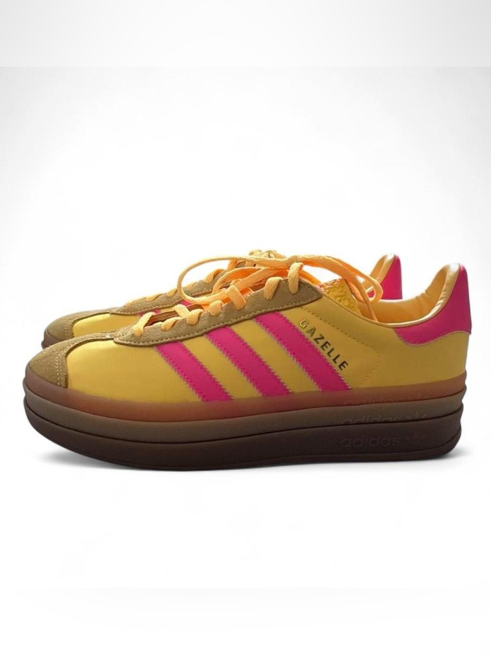 adidas Gazelle Bold Women’s Platform Sneakers Shoes in Yellow/Pink
